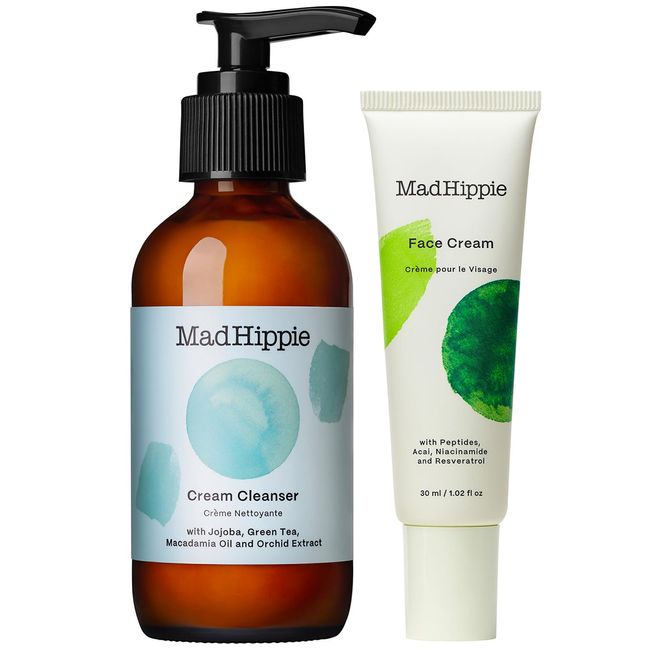 Mad Hippie Face Cream & Cream Cleanser Skin Care Set - Face Lotion for Women/Men with Niacinamide, Matrixyl Peptide Complex + Hydrating Facial Cleanser with Organic Jojoba Oil (2 Piece Set)