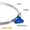 POWERTEC 70120 4 Inch Key Hose Clamp, Thumb Screw Key Adjustable Stainless Steel Hose Clamps for Dust Collection and Dryer Vent Hose, 5 pack