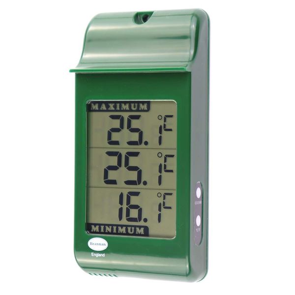 Digital Max Min Greenhouse Thermometer - Monitor Maximum and Minimum Temperatures For Use In The Garden Greenhouse or Home Indoor Outdoor Greenhouse Accessories Easily Wall Mounted