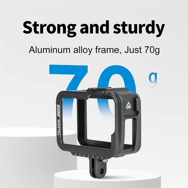 TELESIN Aluminum Cage Protective Case Frame Housing for GoPro Hero 12 11 10  9 Black, Fits Go Pro with ND CPL Lens Filter Max Lens on Camera, with Cold