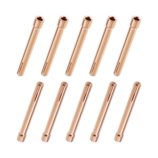 OTOTEC 10PCS 10N23 1/16'' 1.6mm Tungsten Electrode Collet Tips for WP17 WP18 WP26 TIG Welding Torch Series Red Copper Spare Parts Welding Torch Accessories