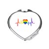 Rainbow heartbeat (style two) LGBT pride statement compact pocket mirror - silver heart shape