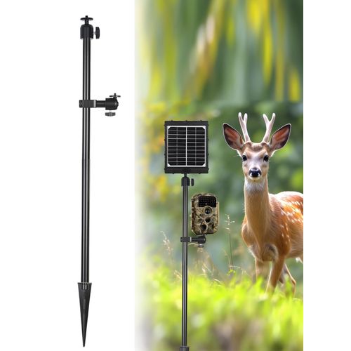 Danoib Trail Camera Mount, Adjustable Heavy-Duty Camera Stand, Thread Connection 1/4''-20 (6 mm), 360° Rotatable Holder Post for Trail Cameras, Solar Panels, and Fishing Lights