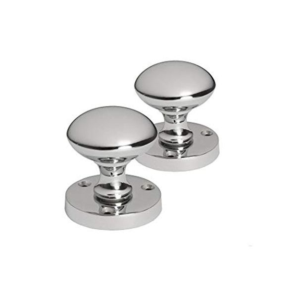 Golden Grace Chrome Mortice Sprung Door Knob Set Pack Pair