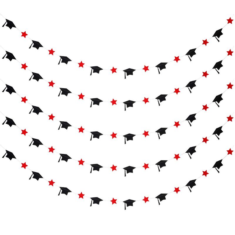 Red and Black Graduation Decorations 2023, Red and Black Graduation Cap ...