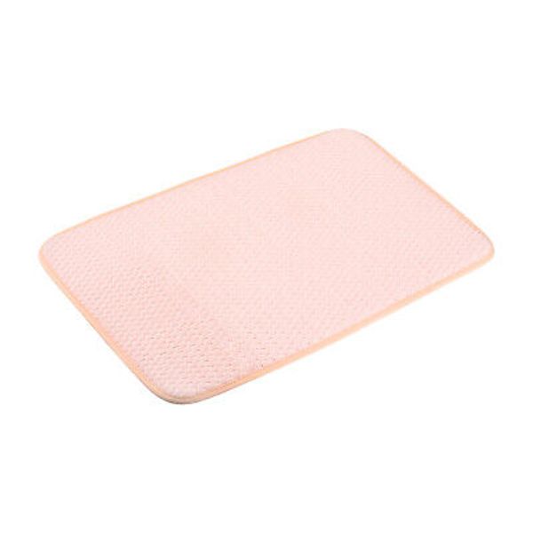 Reversible Dish Drying Mat, Microfiber Dish Draining Mat Place Mat-Pink