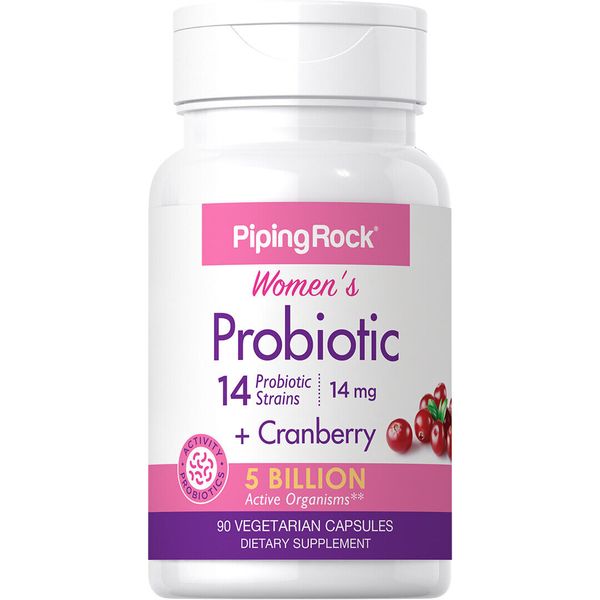 Womens Probiotics | 90 Capsules | with Cranberry | Non-GMO | by Piping Rock