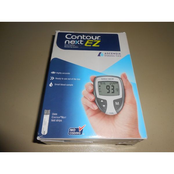 Sealed Contour Next EZ Blood Glucose Monitoring System Meter Lancets Case