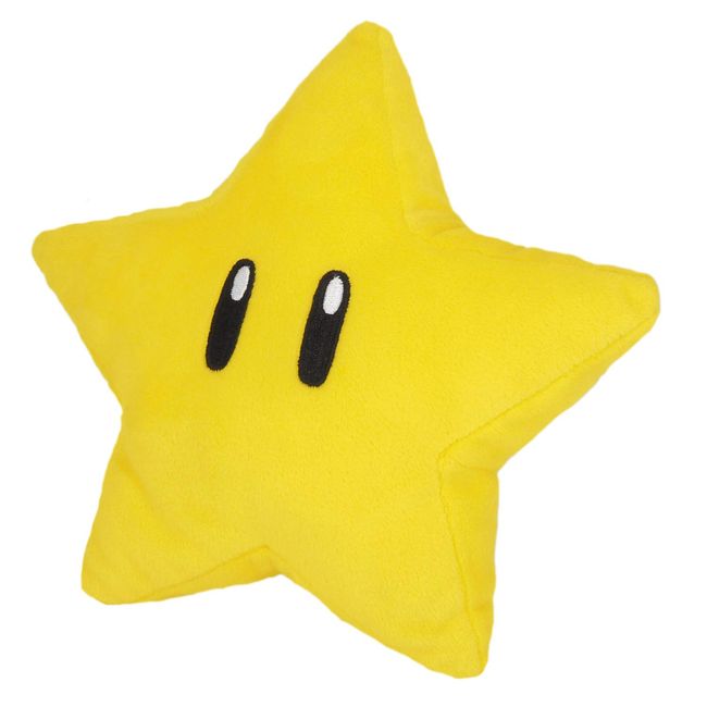 San-ei Boeki AC63 Super Mario All Star Collection Super Star Plush Toy, S, Size W 7.5 x D 2.8 x H 7.1 inches (19 x 7 x 18 cm)