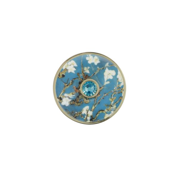 Goebel Artis Orbis Vincent Van Gogh Almond Tree Blue Brooch Novelty 2020 67045221 and Set of 4 EKM Living Stainless Steel Straws