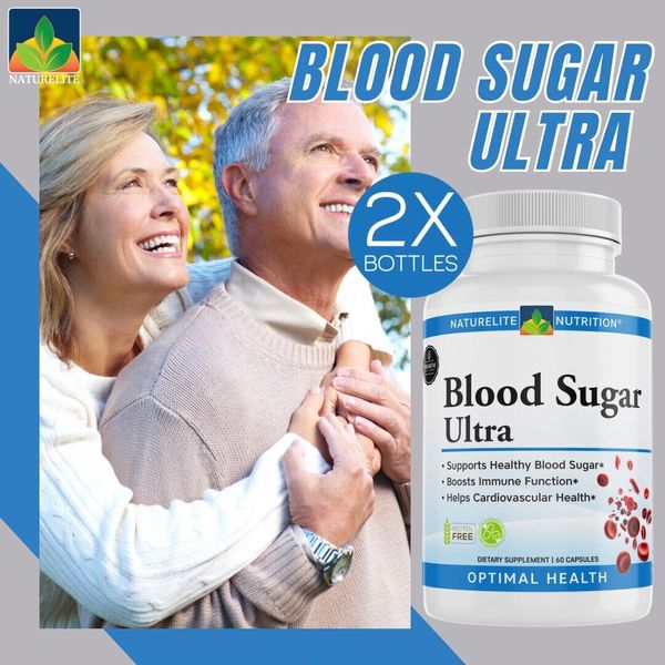 BLOOD SUGAR SUPPORT Alpha Lipoic Acid & Cinnamon 20 Herbs 60 Capsules 2 Pack