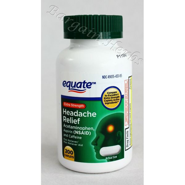 Equate Acetaminophen Headache Relief Excedrin Extra Strength 200 Caplet BB:06/25