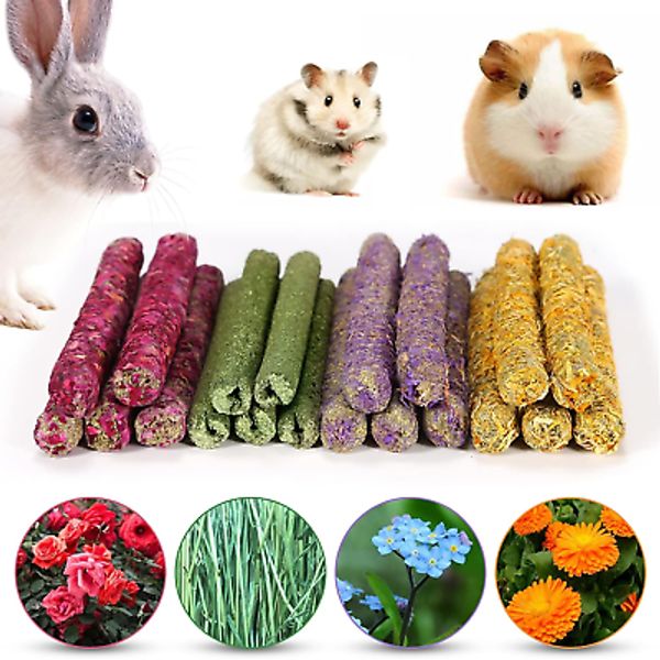 Rabbit Chew Toys for Teeth, Timothy Grass Carrot Sticks for Guinea Pig Hamster C