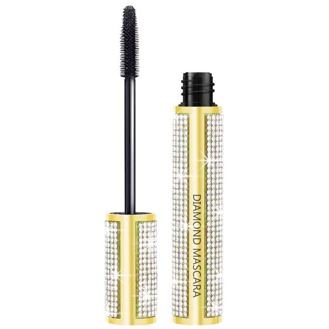 Waterproof Mascara Black, 4D Fiber Eyelashes Mascara Longer, Thicker Eyelashes, Long-Lasting All Day Smudge-Proof Black Mascara Eye Makeup