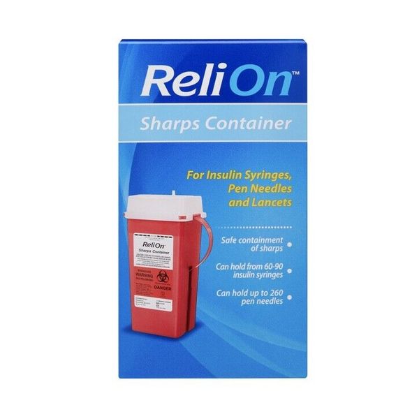 ReliOn Sharps Container For Insulin Syringes, Pen Needles and Lancets