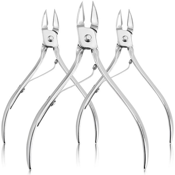 3 Packs Nail Cuticle Trimmer Professional Cuticle Cutter Stainless Steel Cuticle Nippers with Double Spring Cuticle Clippers Pedicure Manicure Tools for Fingernails and Toenails