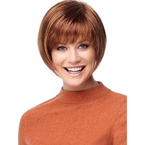 Gabor Folly Short Modern Bob Wig by Hairuwear, Average Size, G829+ Dark Cinnamon Mist