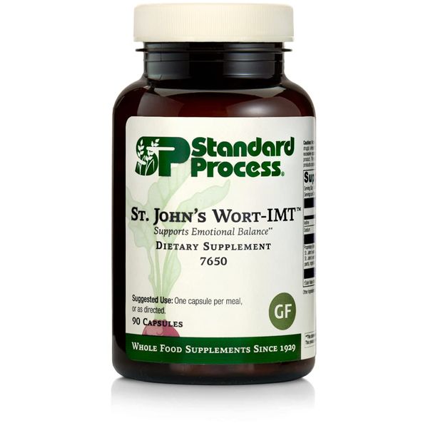 Standard Process St John's Wort-IMT - Whole Food Mental Health and Stress Relief with Organic Carrot, Alfalfa, Carrot Oil, Calcium Lactate, Inositol, Iodine, and Magnesium Citrate - 90 Capsules