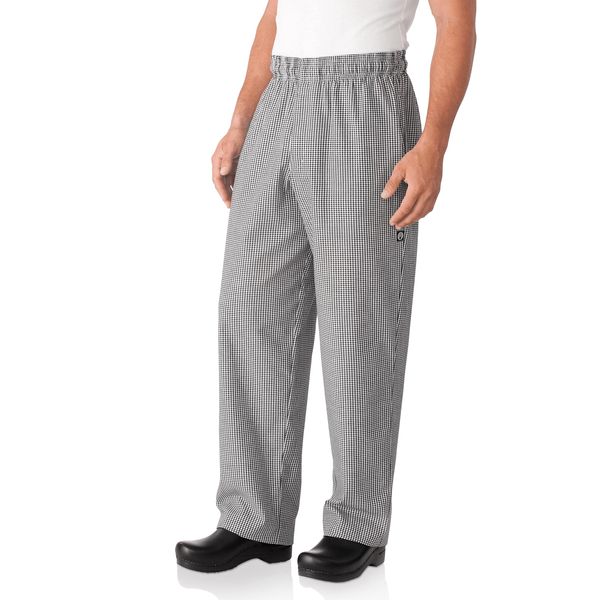 Chef Works Men's Essential Baggy Zip-Fly Chef Pants, Small Check, X-Large