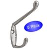 *5 Pack* Cosmas Satin Nickel Coat & Hat Hook #31153SN