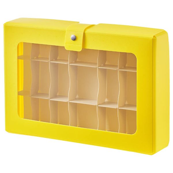 Lihit Lab CUBEFIZZ A698-5 Master Storage with Dividers Collection Case, A5, Yellow