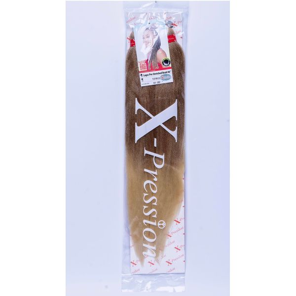 Xpression 46 inch pre stretched/pre pulled Xpressiom Lagos braid Xpression 46” (Colour 27/613)1 counts
