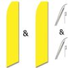 Twin Pack Swooper Flags & Pole Kits Bright Lemon Yellow Solid Plain Color