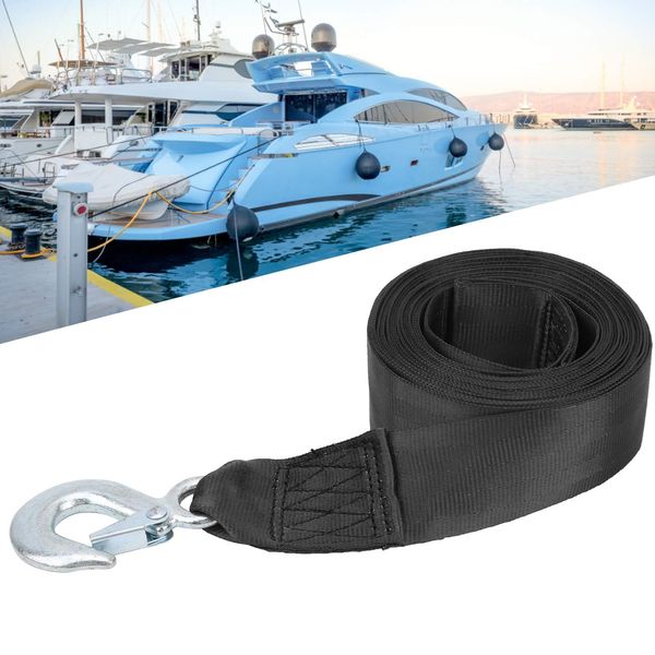 Zurrgurt Spanngurt Befestigungsgurt,Trailer Winch Replacement Strap,Boat Winch StrapHochfester,Hochfester Polyester-Anhängergurt Marine Winch Change Tape Schwerer Haken Sicherheitsgurt 6m