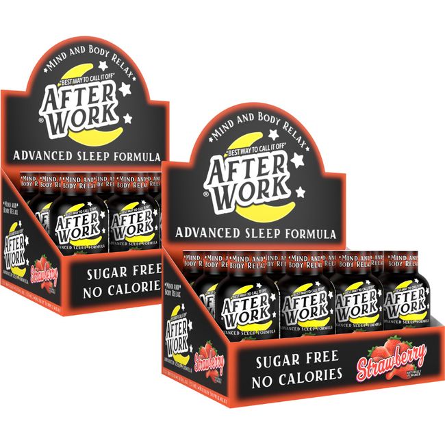 Afterwork 24 count Sleep Aid Shot 1.93 oz  Strawberry-Melatonin-5HTP Relaxation.