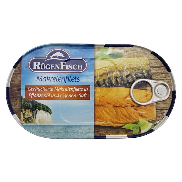 RügenFisch Smoked Mackerel in Natural Juices, 6.7 Ounce