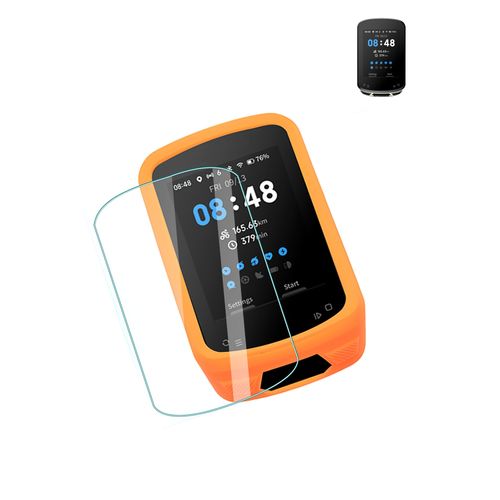 Case for Magene C506/C506SE/GEOID CC600 Cycling Computer, Sillence Material,Shock-Absorbing and Anti Drop Protection Soft Half Shell,with a Screen Protector,Orange.