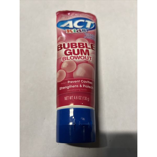 ACT Kids Anticavity Fluoride Toothpaste 4.6 oz. Bubble Ounce X3ps EXP：01/2025