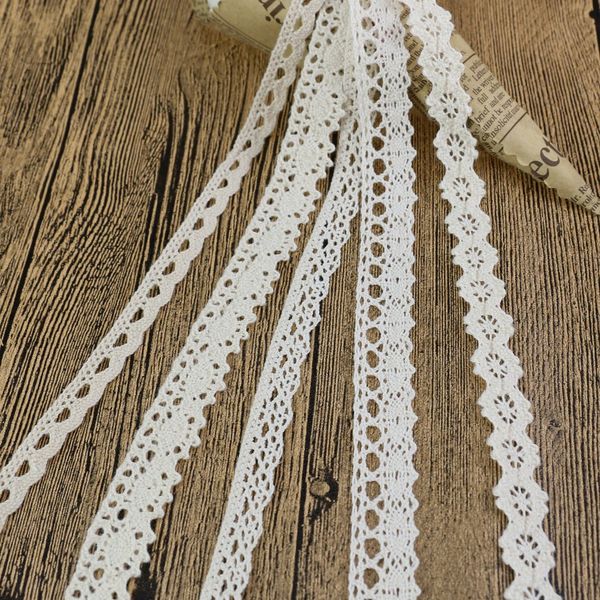 Cotton Fabric Lace Trim Ribbon Ivory 10 Yards 20mm Wide for DIY Sewing Craft