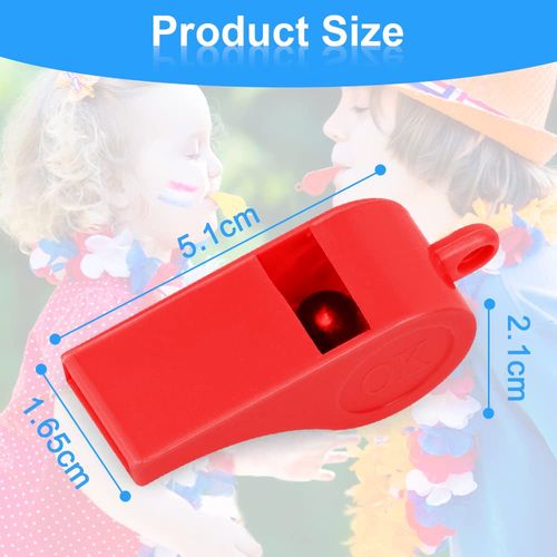 Vicloon Placstic Whistle, 20pcs Referee Whistle, Whistles with Lanyards Sport Whistle children's whistle for School Sports Training, Football, Security and Emergency Survival (5 Colors)
