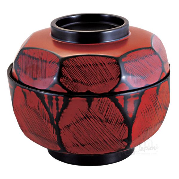 5 Dimension Rough Carved Honeycomb Round 丼 根来 Inside Black A