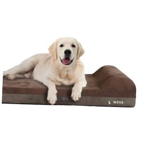 Jumbo Dog Bed, Orthopedic Dog Bed with 52.0"L x 36.0"W x 7.9"Th Brown Pillow