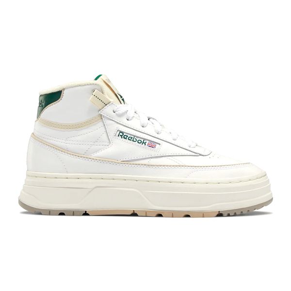 Reebok Women's Club C Geo Mid Shoes - Vintage White / Chalk / Dark Green / 7.5