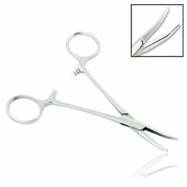 2-Pack 3.5" Curved Hemostat Forceps Locking Clamps Stainless Steel Surgical Tool