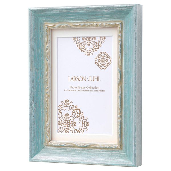 Larson Jules Nippon Larson Joule Photo Frame Monaco A5 (Medium Format = Inner Dimensions 5.0 x 8.3 inches (152 x 212 mm)), Includes Postcard Mat (Window Dimensions 3.7 x 5.6 inches (94 x 142 mm) Blue