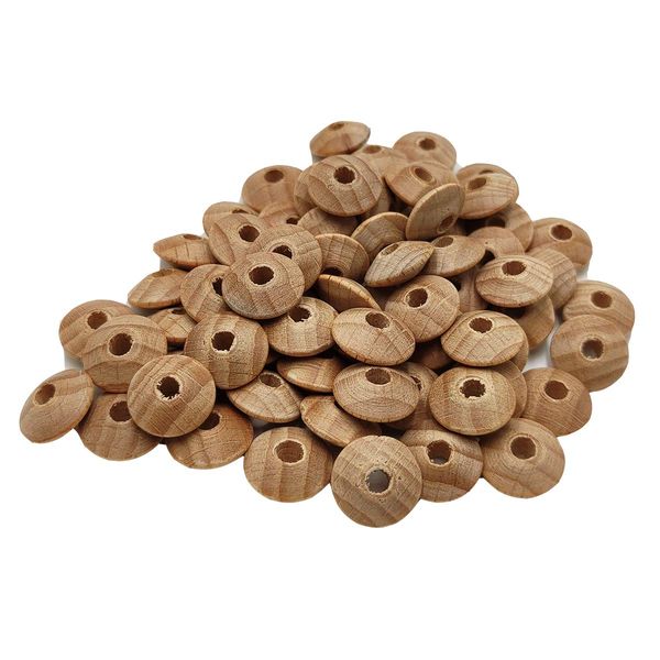 100pcs Beech Wooden Abacus Beads Unfinished Loose Round Spacer Shape DIY Handmade Mom Necklace Making Family Charm Decoration(Abacus Beads 100pcs)