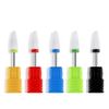 YUEMING 5 pcs 3/32" Ceramic Nail Drill Bits Set Safety Cuticle Clean Gel Remove, Professional Grinding Wheel Grinding Head Nail Cutter Tips Set for Manicure Pedicure Nail Care