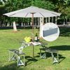 New Outdoor Portable Folding Aluminum Picnic Table 4 Seats Chairs Camping w/Case