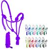 Resistance Plain Nylon Adjustable Rope Halter With Matching 6Ft Lead (Purple)