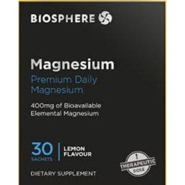 Biosphere Magnesium 400mg Sachets 30 Lemon Flavoured