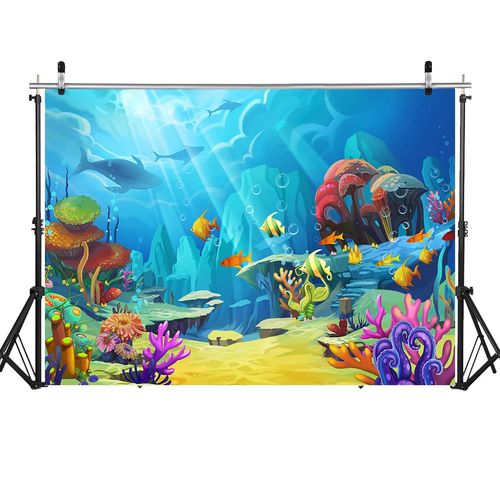 WOLADA Under The Sea Backdrop Ocean Underwater Banner 5x3FT FW26