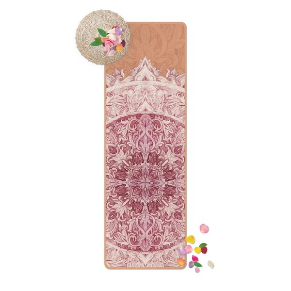 Bilderwelten Yogamatte Kork - Mandala Aquarell Ornament rot, Größe HxB: 61x183 cm