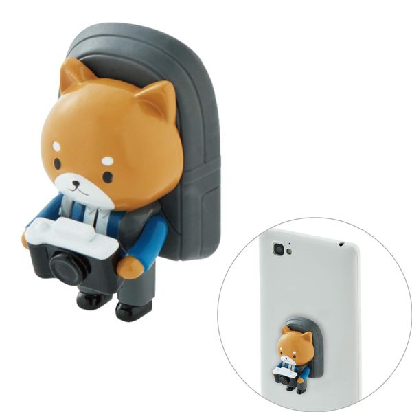 Elecom P-STBFCMDOG Smartphone Ring Smartphone Stand [Attach Character to Smartphone to Prevent Falling]
