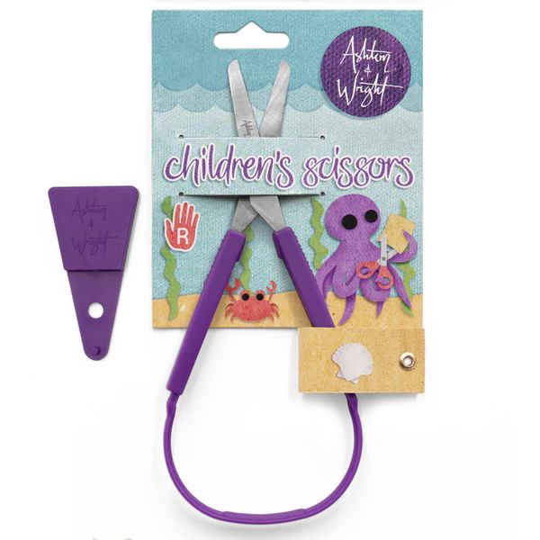 Ashton and Wright Purple Ambidextrous Self Opening Scissors with Protective Guard