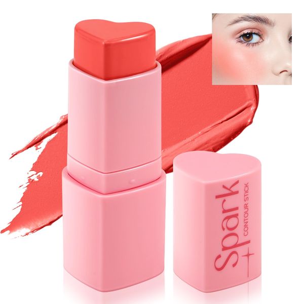 Boobeen Blush Cream Contour Stick, Multi-Use Makeup Blusher für Wangen, mischbar, leichte lang anhaltende Farbe natürliche Blush Makeup Stick für Augen Lippen und Gesicht, matt und taufrisch Finish