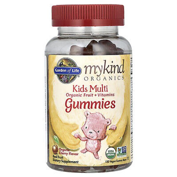 MyKind Organics, Kids Multi Gummy, Organic Cherry, 120 Vegan Gummy Bears